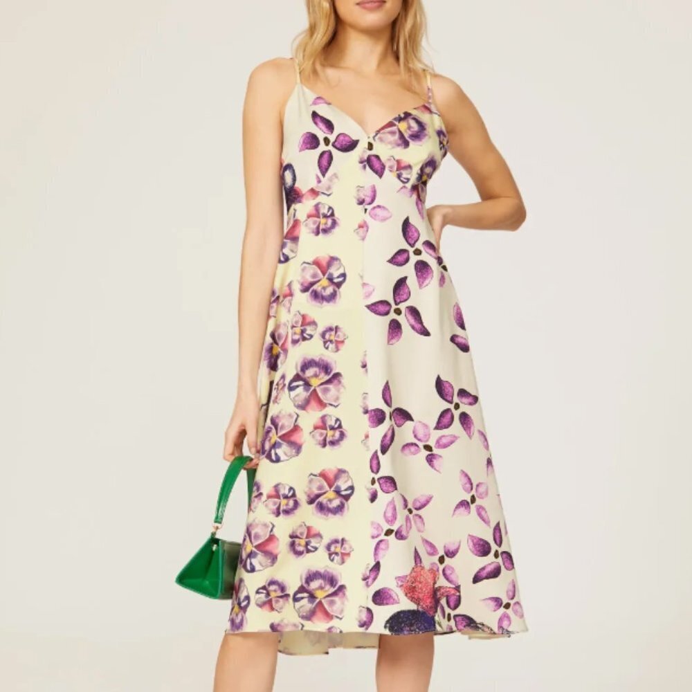 Samantha Sipos Floral Bias Slip Dress size XS